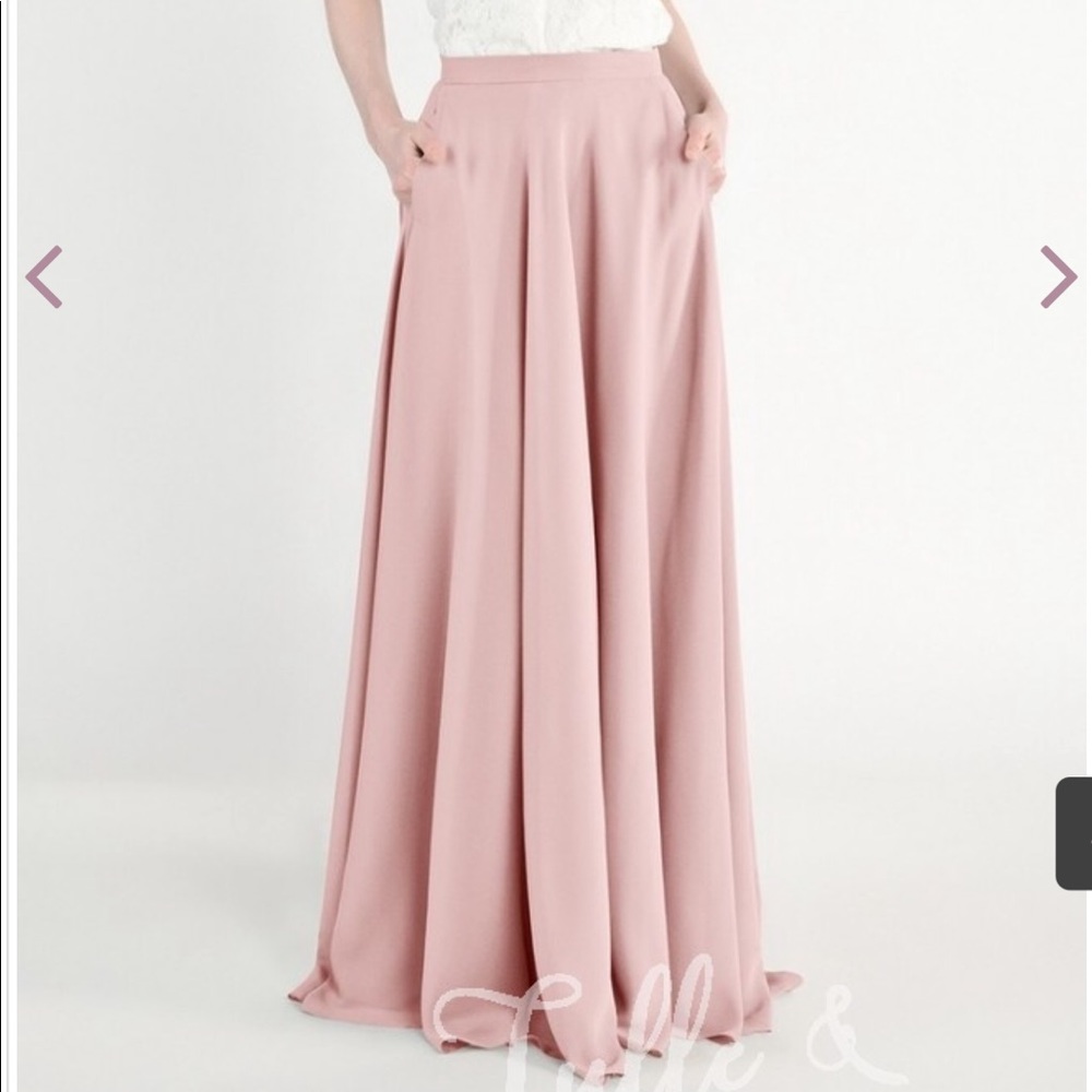 Tulle and Chantilly Chiffon Skirt with Pockets